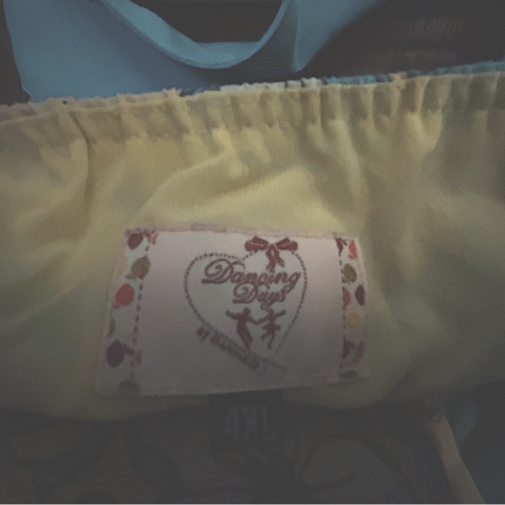 NWOT Banned Apparel Bees 🐝 US 18 poly turquoise peach sun dress - Picture 11 of 15